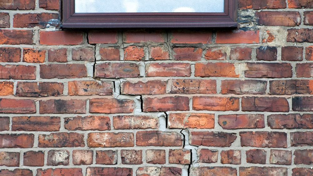 Subsidence cracks in a home